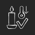 Candles storage at room temperature chalk white manual label icon Royalty Free Stock Photo