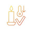 Candles storage at room temperature gradient linear vector manual label icon
