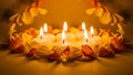 Candles Surrounded by Flowers Royalty Free Stock Photo