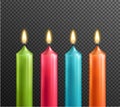 Candles On Transparent Background Realistic Set Royalty Free Stock Photo