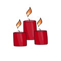 Candles, vector illustration. Burning candles.