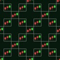 3 Candles vector Stock Market Trading colored seamless pattern Royalty Free Stock Photo