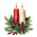 Candles, Watercolor Christmas Clipart, Christmas PNG, Christmas Clip art