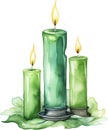 Candles Watercolor Clipart