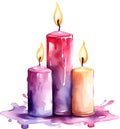 Candles Watercolor Clipart