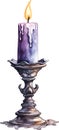 Candles Watercolor Clipart