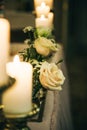 Candles and a white rose Royalty Free Stock Photo