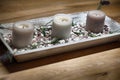 Candles on wooden table normal- rest and relaxation