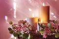 Candles and Wreath Royalty Free Stock Photo