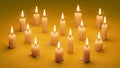 Candles on Yellow Background Royalty Free Stock Photo