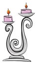 Candlestick with candles, illustration, vector Royalty Free Stock Photo
