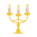 Candlestick with candles isolated on white background.