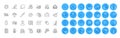 Candlestick chart, Creative design and Ethics line icons pack. For web app. Color icon buttons. Vector