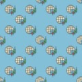 Candlestick Chart and Earth Globe vector Crypto Trading colored seamless pattern