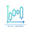 Candlestick chart gradient linear vector icon