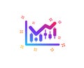 Candlestick chart icon. Financial graph. Vector