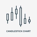 Candlestick Chart Line Icon. Stock market exchange. Japanese Candle Linear Icon. Forex Stocks Trading Diagram or Graph Royalty Free Stock Photo