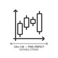 Candlestick chart linear icon