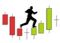 Candlestick Chart Man Running Up Royalty Free Stock Photo