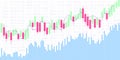 Candlestick chart for market presentation, report, advertising. Vector Illustration