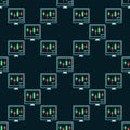 Candlestick Chart on PC Screen vector Crypto Investment colored seamless pattern Royalty Free Stock Photo