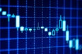 Candlestick chart showing a decreasing trend Royalty Free Stock Photo