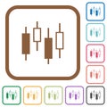 Candlestick chart simple icons