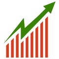 Candlestick chart, stock exchange trading chart, stock market trading, bullish point, stock illustration