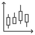 Candlestick Chart vector Market Data outline minimal icon or design element Royalty Free Stock Photo