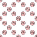 Candlestick Circle - cryptocurrency graph vector colored round seamless pattern Royalty Free Stock Photo