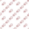 Candlestick Graph and Heart in Speech Bubbles vector Expressing Dedication to Markets seamless pattern in outline style