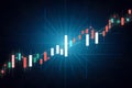 Candlestick graph symbolizes stock market dynamics for astute decisions