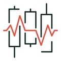 Candlestick Graphic vector Candlestick Chart Heartbeat colored icon or design element Royalty Free Stock Photo