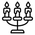 Candlestick line icon. Candelabrum vector illustration isolated on white. Candles outline style design, designed for web