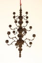 Candlestick, old brass, hanging on the ceiling Royalty Free Stock Photo