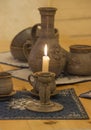 Candlestick on the table Royalty Free Stock Photo