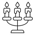 Candlestick thin line icon. Candelabrum vector illustration isolated on white. Candles outline style design, designed