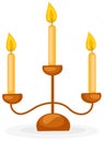 Candlestick with three candles