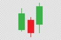 Candlestick trading graph isolated on png or transparent background, investing stocks market,buy and sell sign candlestick,