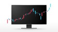 Candlestick treading index on computer monitor