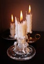 Candlesticks with burning candles