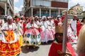 Candomble fans participate in the procession in honor of Santa Barbara Royalty Free Stock Photo