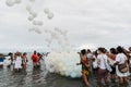 Candomble members are seen on the beach during a religious demonstration