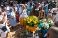 Candomble members are seen paying homage to Yemanja during the Rio Vermelho beach party