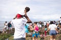 Candomble members and supporters are on Rio Vermelho beach offering gifts to Yemanja