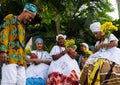 Candomble members in traditional clothes for the religious festival in Bom Jesus dos Pobres, Saubara