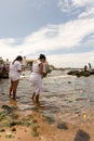 Candomble people are seen paying homage to Yemanja on Rio Vermelho beach