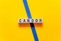 Candor word concept on cubes Royalty Free Stock Photo