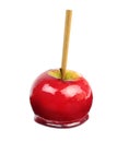 Candy apple coated with granulated sugar isolated on white background.