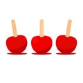 Candy apple icon set Royalty Free Stock Photo